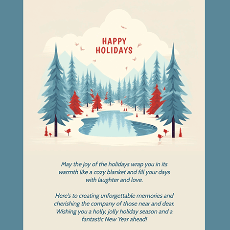 Happy Holidays Snow Scene eCard